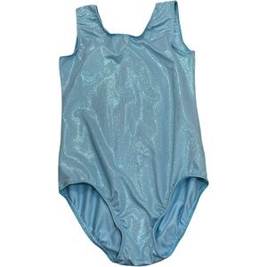 EUC Domusgo Girls Size 6-7 Shimmering Blue Leotard
